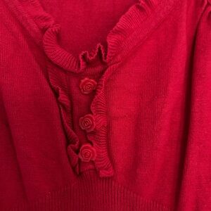 Elegant Red Viscose Dress